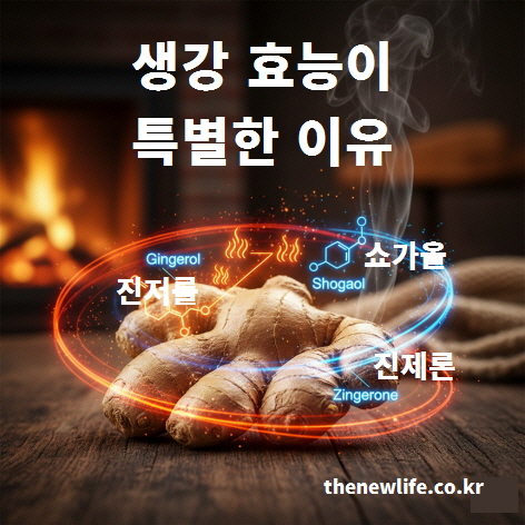 생강 효능이 특별한 이유를 설명하는 진저롤과 쇼가올의 항염·항산화 작용 이미지