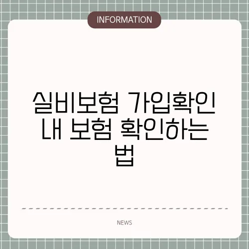 실비보험 가입확인 내 보험 확인하는 법