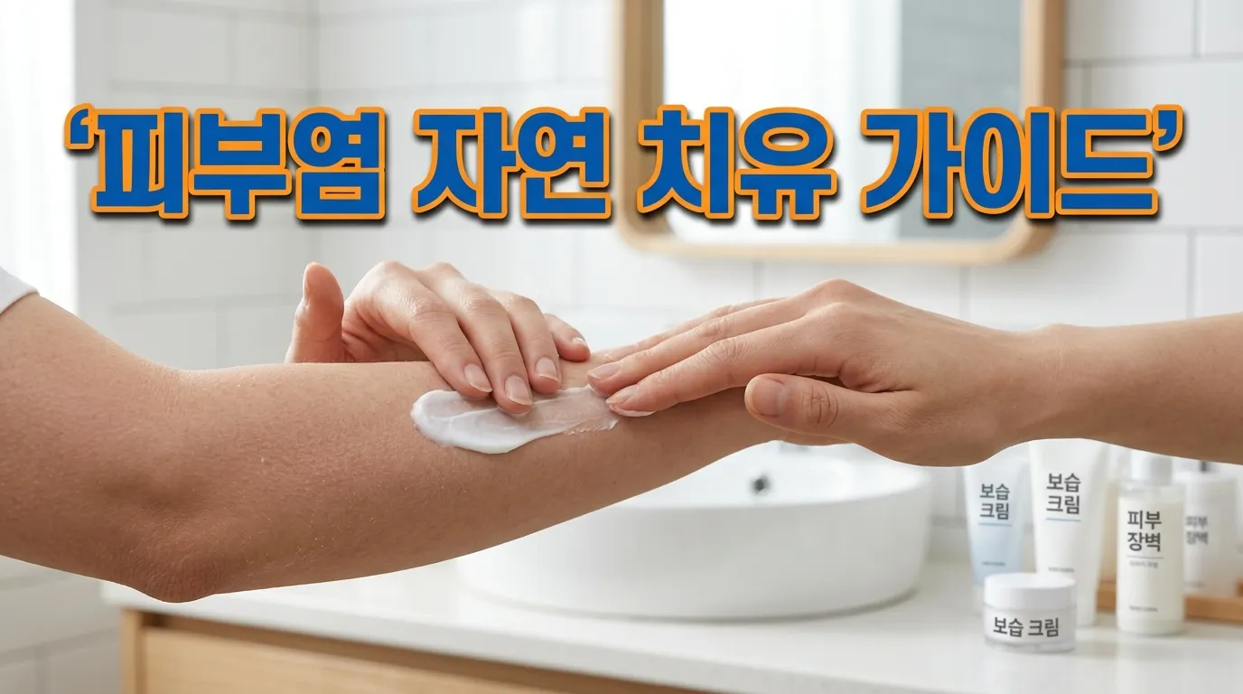 보습제를 바르며 피부 장벽을 지키는 장면