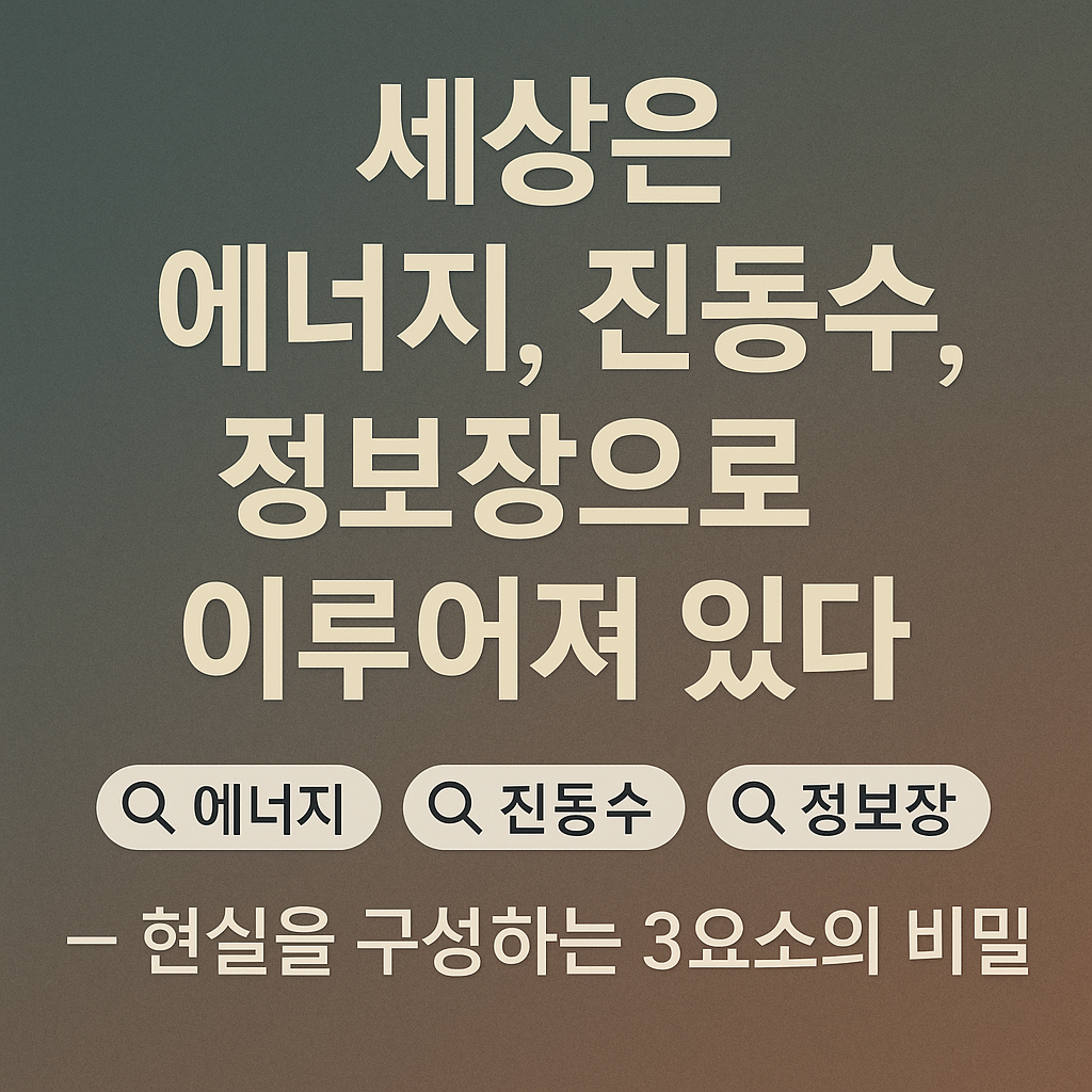 세상은 에너지, 진동수, 정보장으로 이루어져 있다는 트랜서핑 원리를 설명하는 블로그 썸네일 이미지