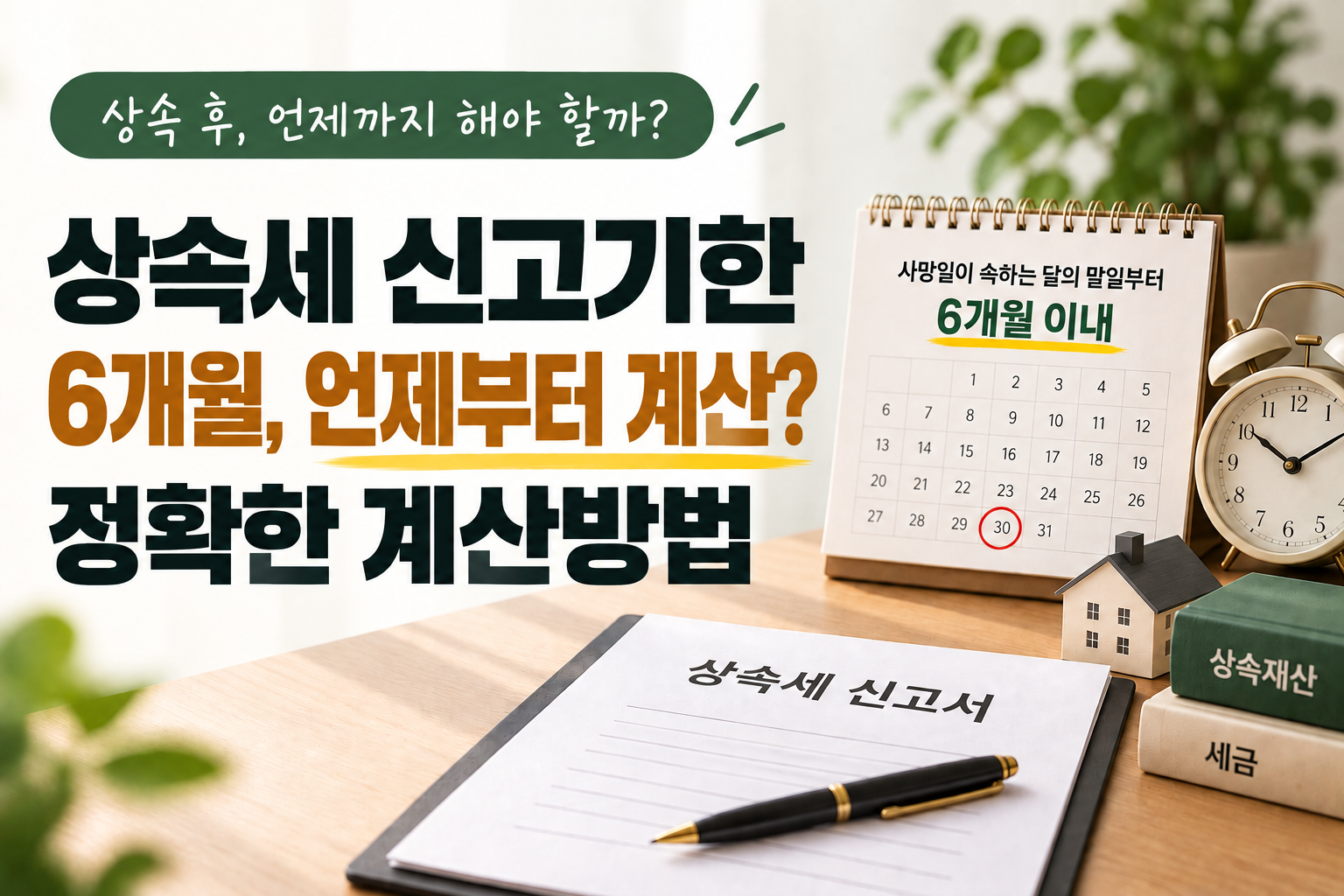 상속세 신고기한 6개월 계산방법과 신고기한 확인 안내