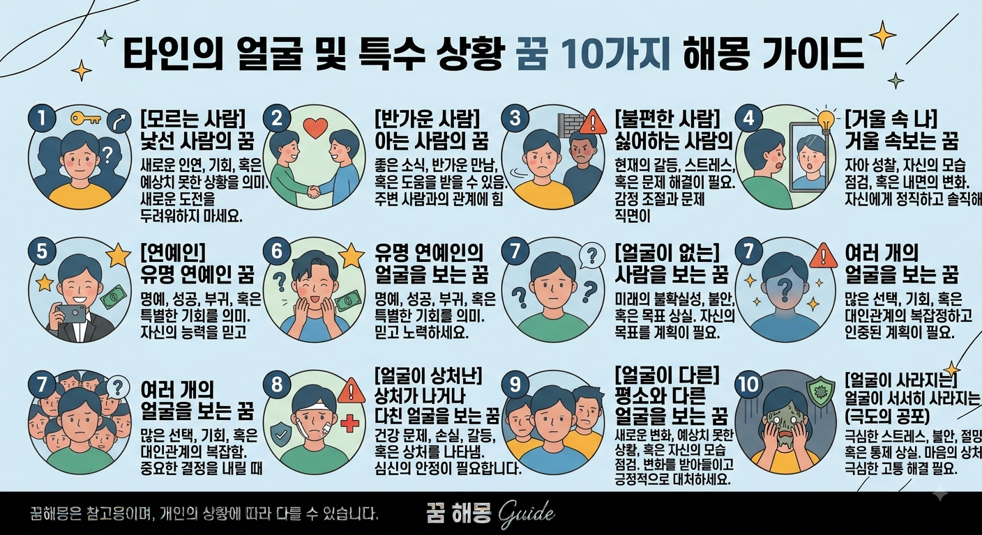 타인의 얼굴 및 특수 상황 꿈 10가지