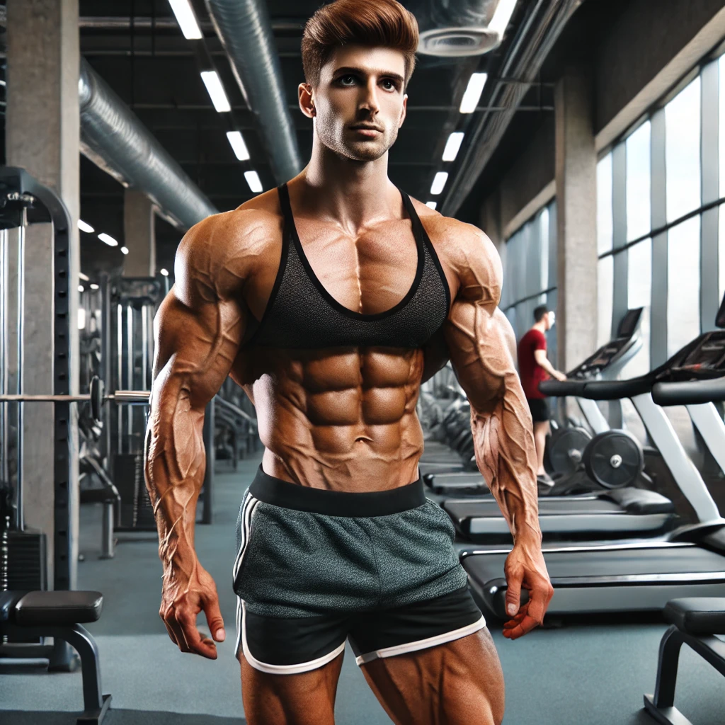 헬스장 실내에서 운동하는남자 (Man exercising indoors at the gym)