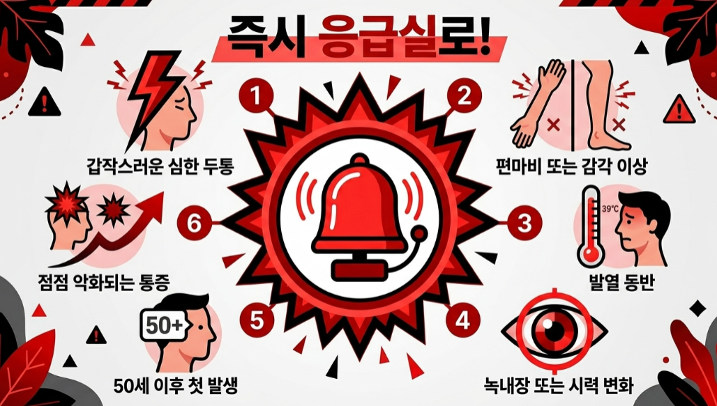 즉시 응급실 가야 하는 위험 신호