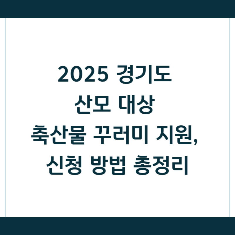 2025 경기도 산모 대상 축산물 꾸러미 지원, 신청 방법 총정리