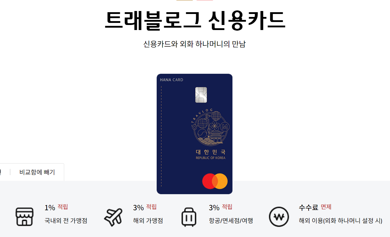 트래블로그 체크카드 신용카드 사진