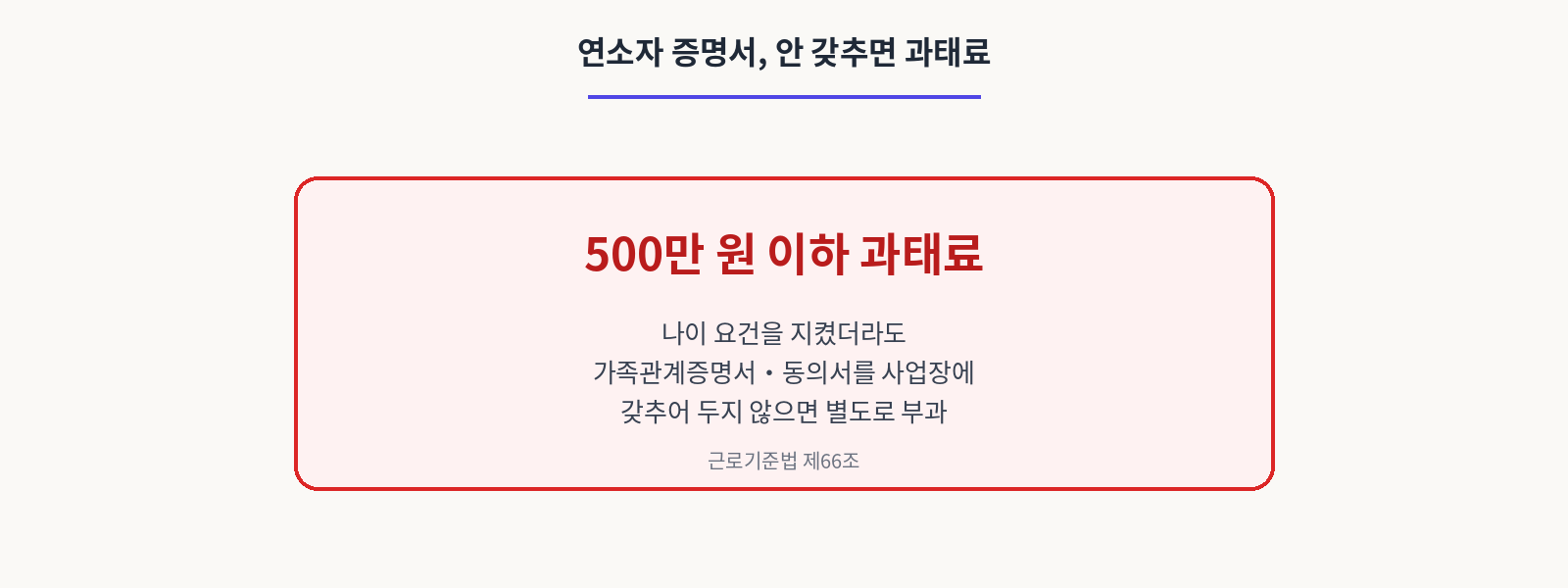 연소자증명서 안 갖추면 과태료