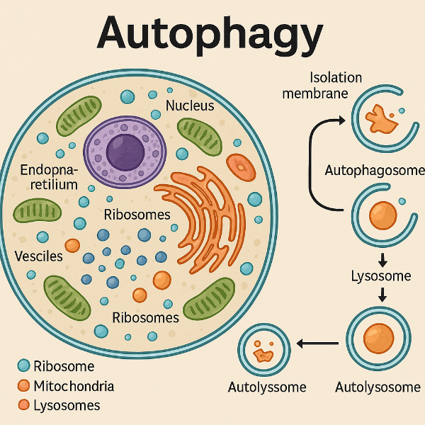 오토파지 다이어트와 장수하는 이미지입니다.