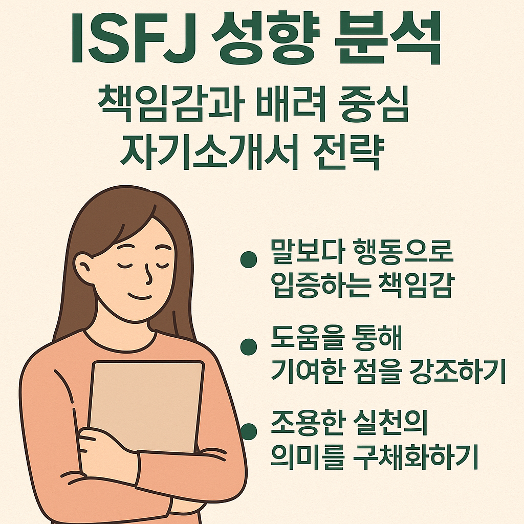ISFJ 성향 분석: 책임감과 배려 중심 자기소개서 전략