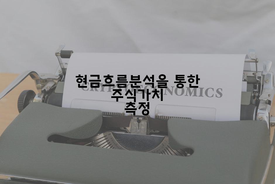 현금흐름분석을 통한 주식가치 측정
