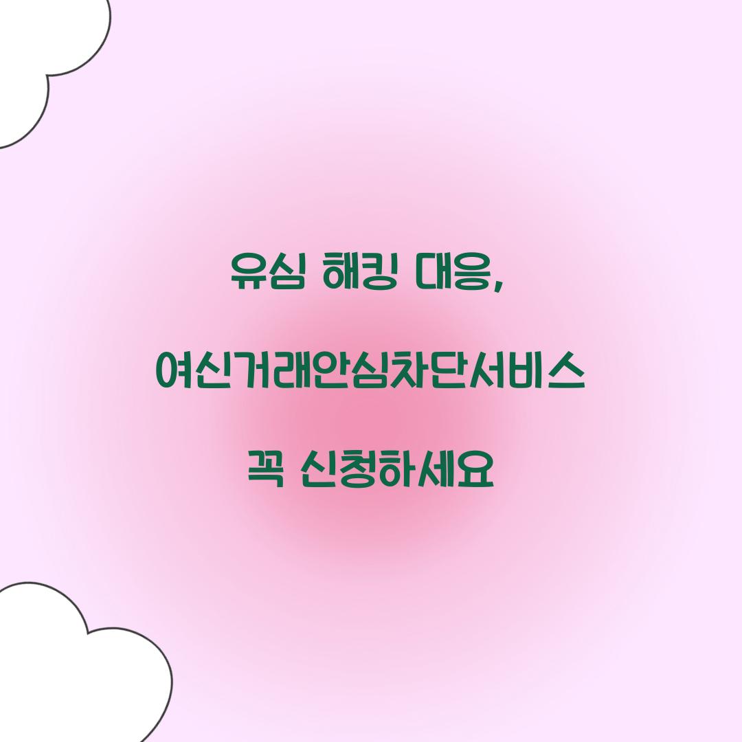 유심 해킹 대응: 여신거래안심차단서비스 신청 필수