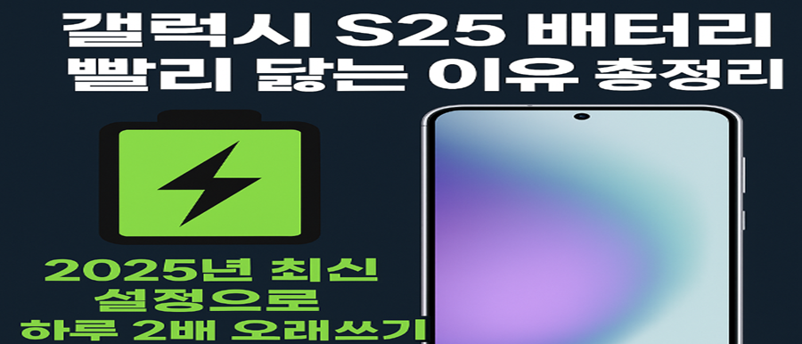 갤럭시 S25 배터리 빨리 닳는 이유와 해결법 최신방법