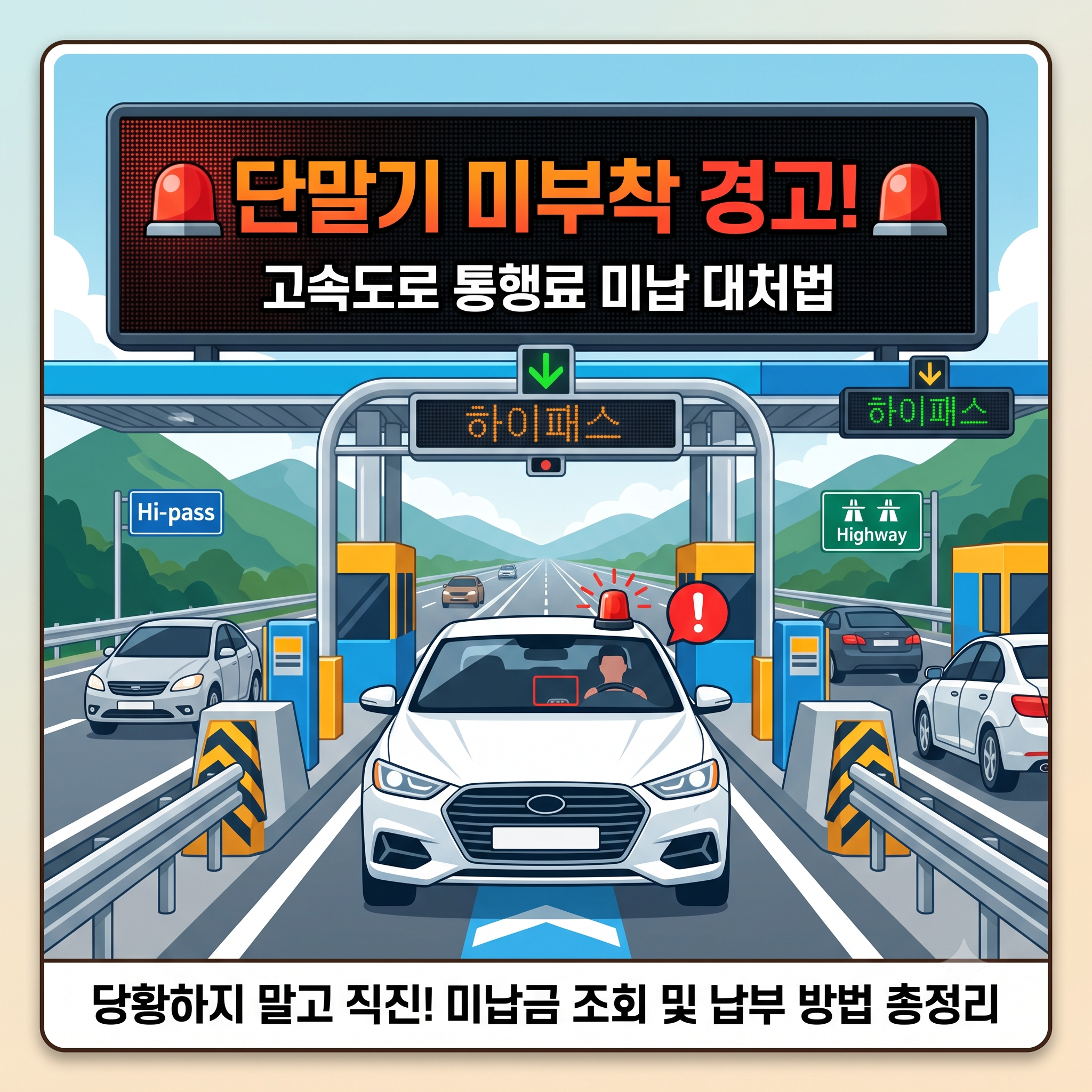 고속도로 하이패스 단말기미부착경고 당황하지 않고 해결하는 방법