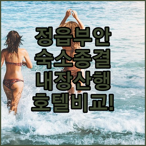 정읍 부안 숙소 추천 리스트와 내장산..