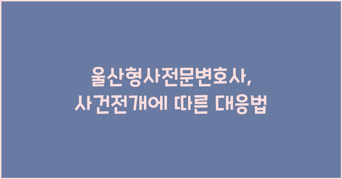 울산형사전문변호사