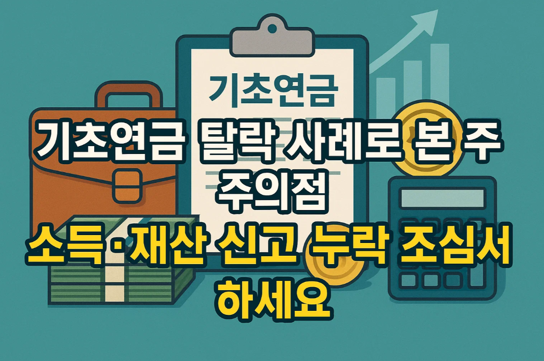 기초연금 탈락 사례로 본 주의점|소득·재산 신고 누락 조심하세요