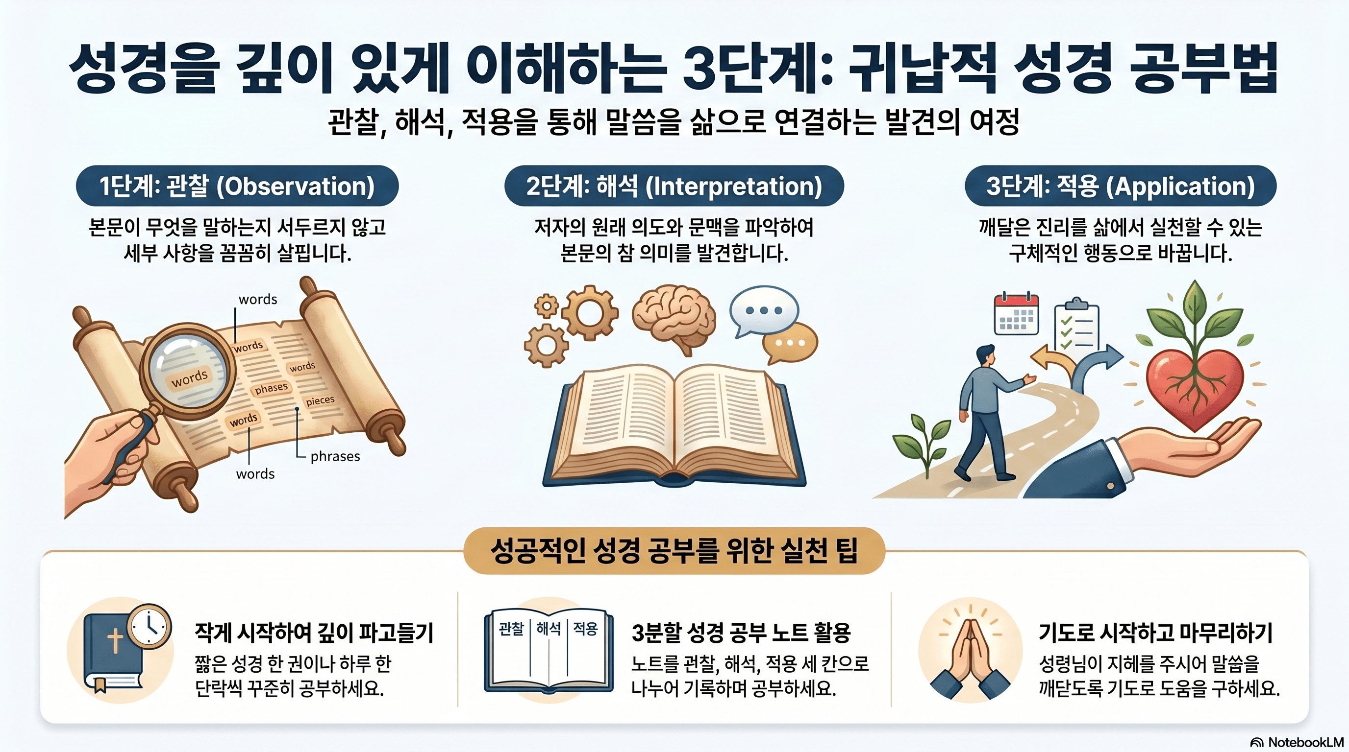 3단계 귀납적 성경 공부법 인포그래팩
