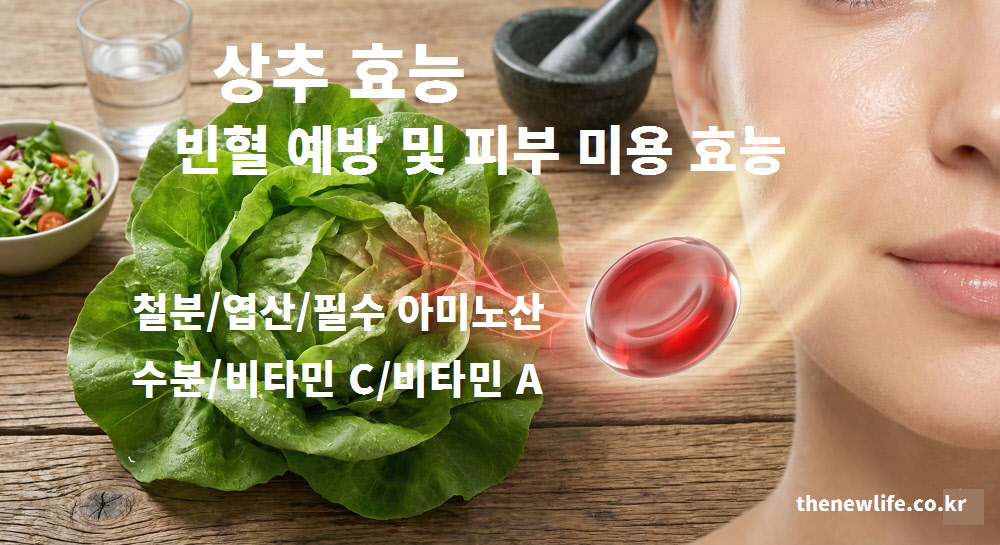 철분과 엽산이 빈혈을 예방하고 비타민C가 기미와 주근깨를 막아 피부를 맑게 하는 상추 효능