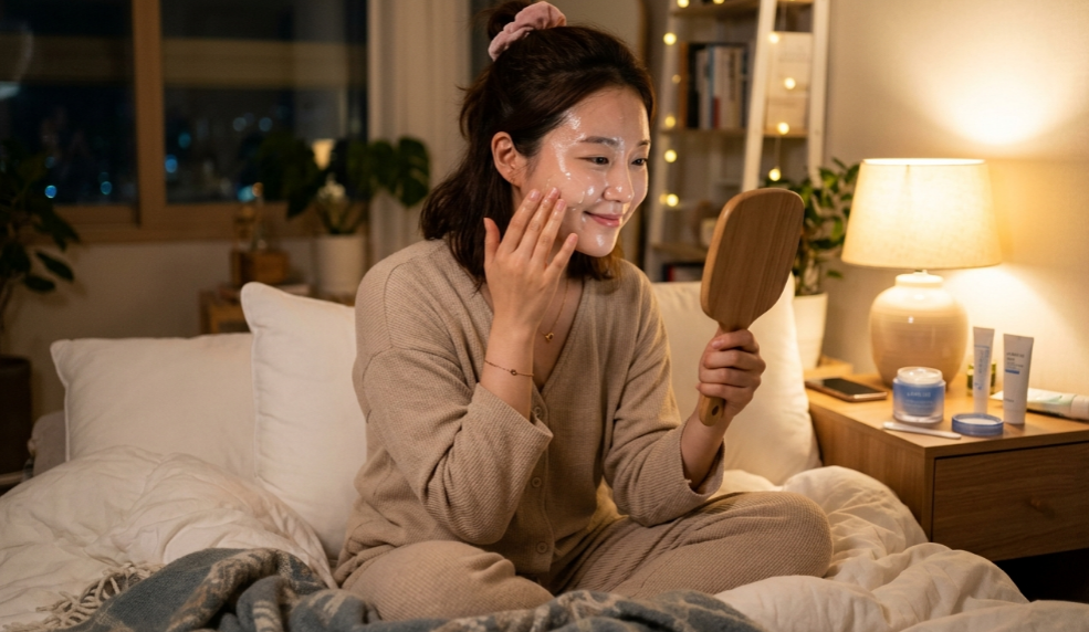 수면팩 하는여자 사진