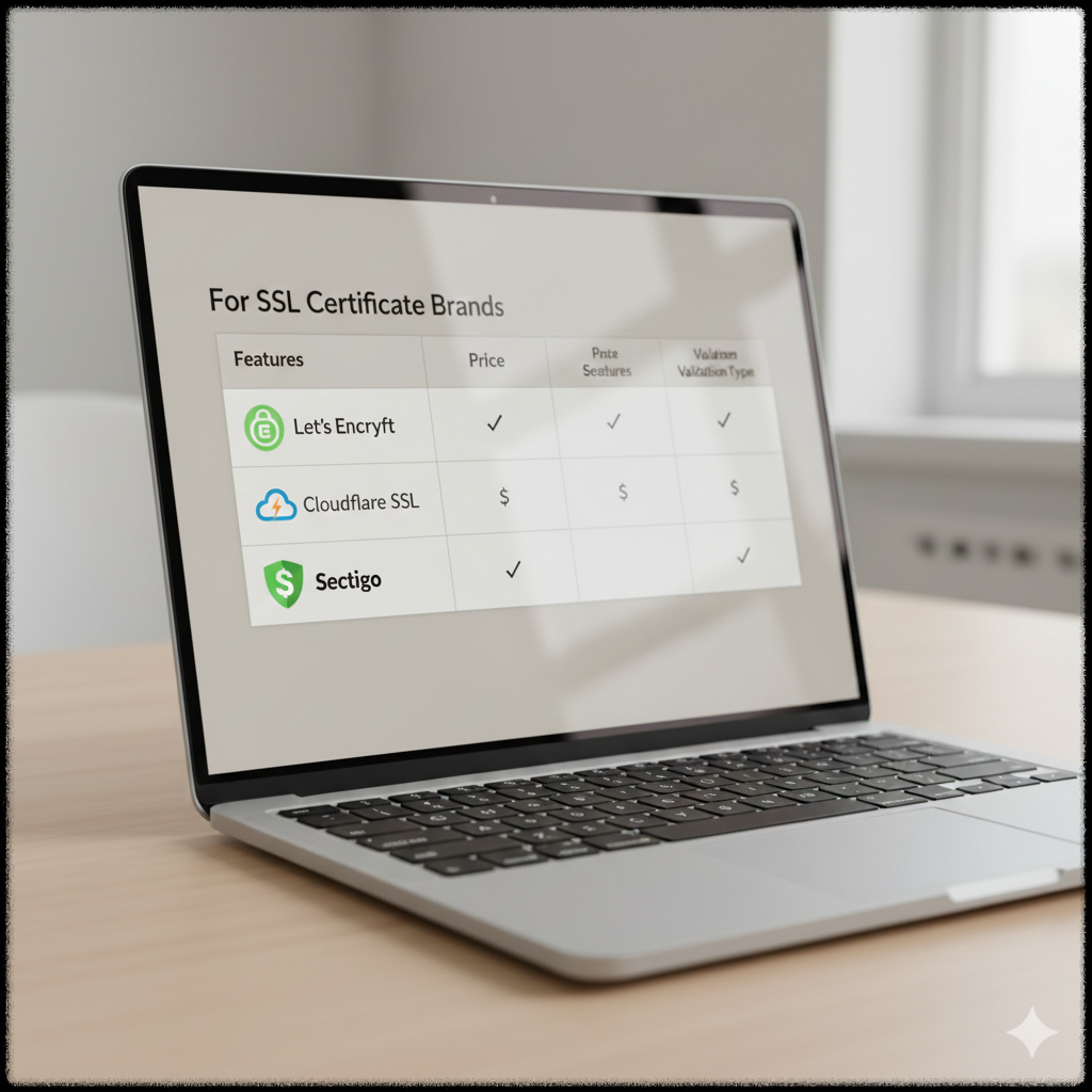 SSL 인증서를 선택하는 모습