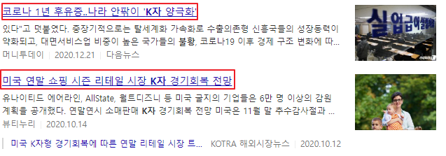 K자 양극화 관련 뉴스