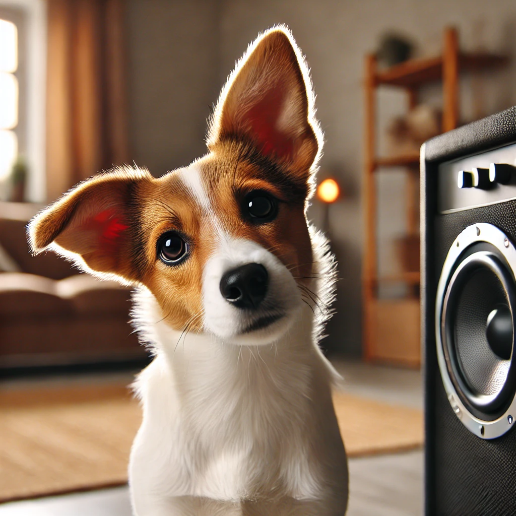 음악 듣는 강아지 그림