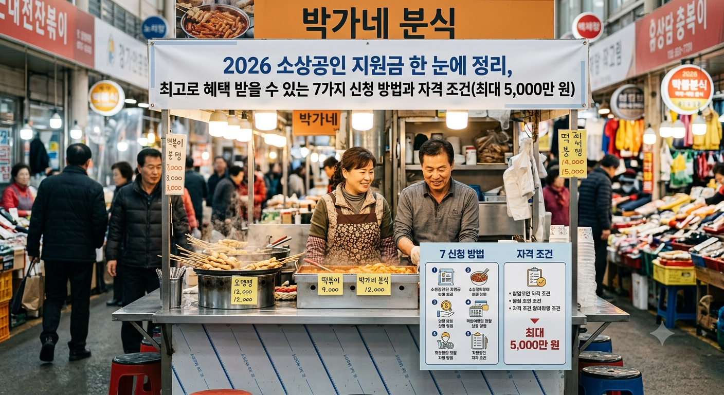 2026 소상공인 지원금 한 눈에 정리, 최고로 혜택 받을 수 있는 7가지 신청 방법과 자격 조건(최대 5,000만 원)
