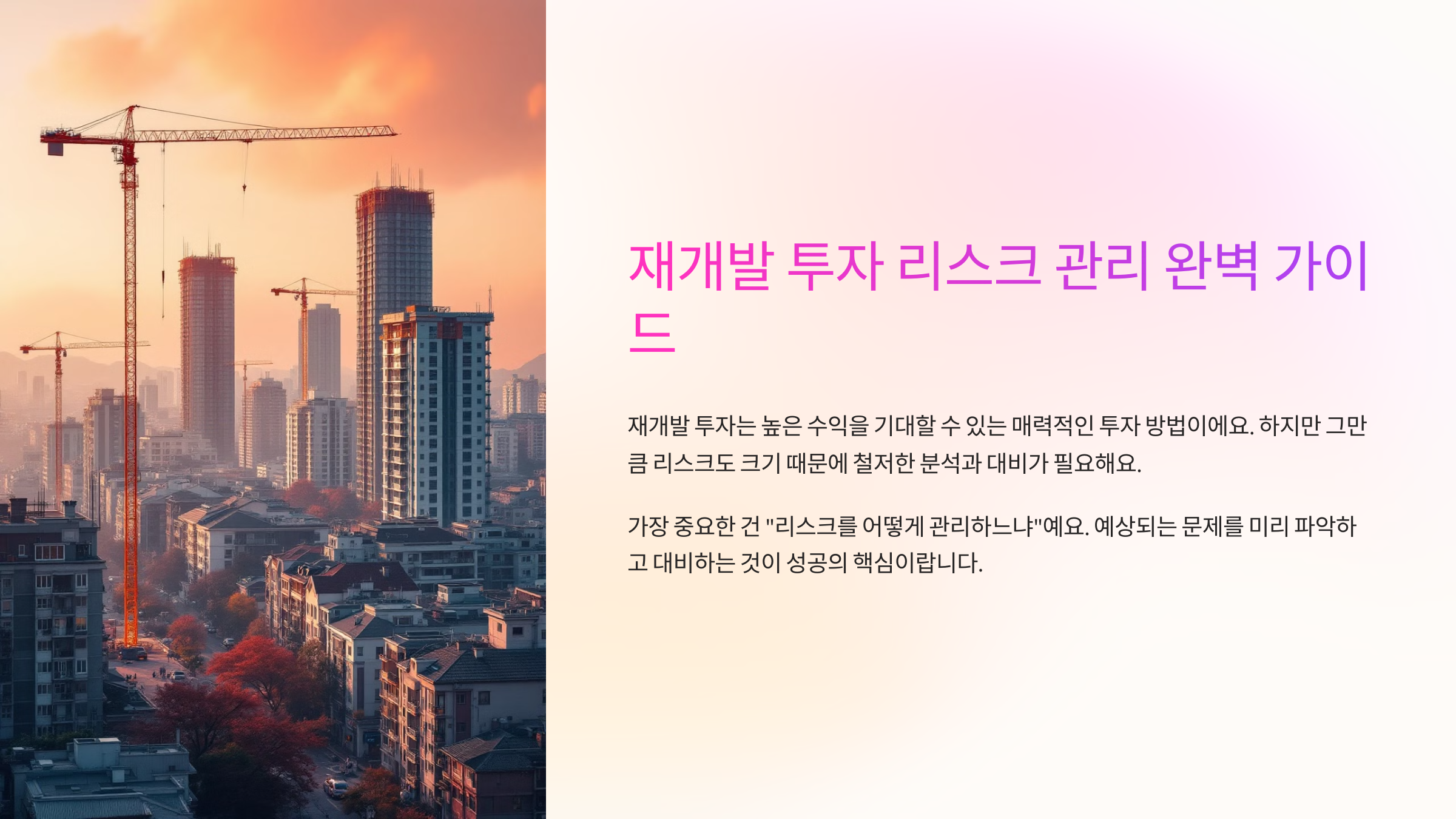 재개발 투자 리스크 관리 완벽 가이드