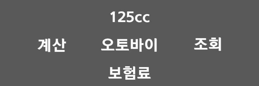 125cc 오토바이 보험료 알아보기