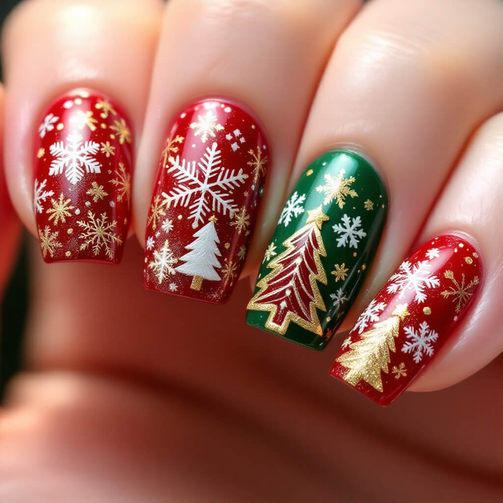 셀프 크리스마스 네일