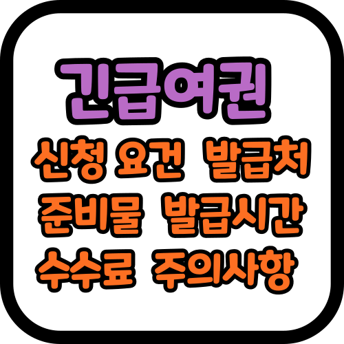 신청 요건, 발급처, 준비물, 발급시간, 수수료, 주의사항