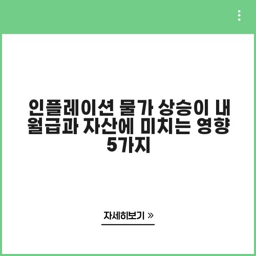 인플레이션 물가 상승이 내 월급과 자산에 미치는 영향 5가지