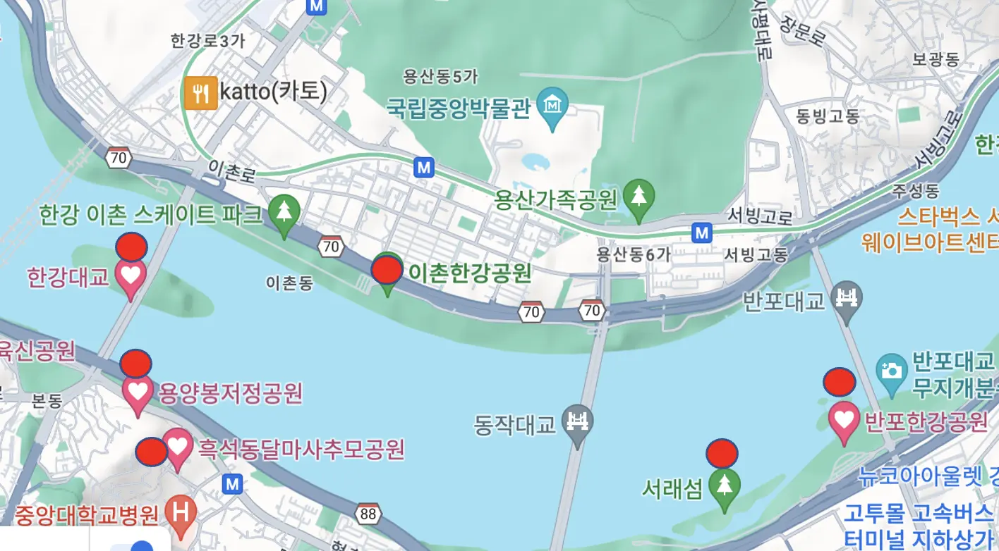 서울 불꽃축제 명당_여의도 불꽃축제 명당_남산_용산 방향