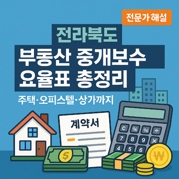 전라북도 중개보수 요율표 썸네일 이미지입니다.