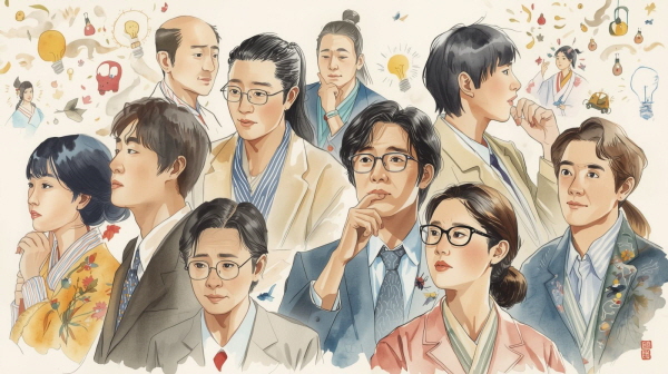 INTP는 한국 사회의 비교문화 속에서 가장 과소평가되기 쉬운 유형이지만, 동시에 새로운 가능성을 여는 사고의 주체이기도 합니다에 관한 그림입니다.