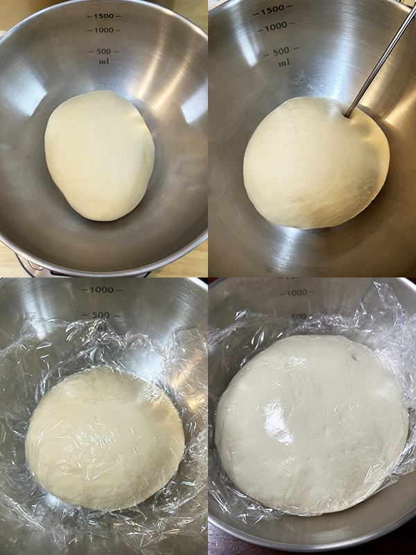 제빵기로 반죽한 반죽 상태 사진