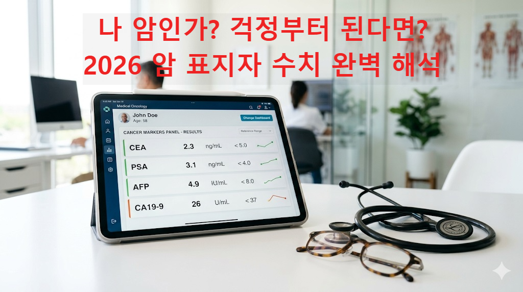 2026 암 표지자(AFP, CEA, CA19-9, PSA) 정상 수치와 암 검진 결과 해석 가이드 이미지