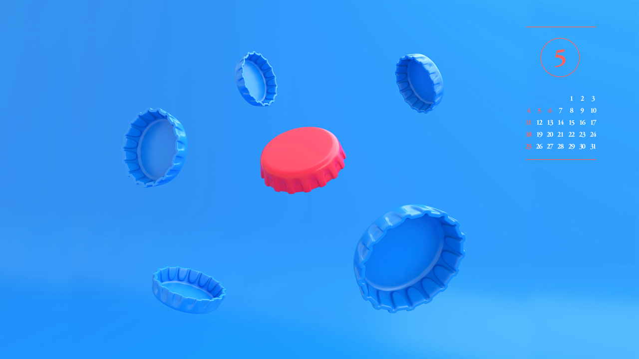 13 빨간색 병뚜껑 A - 2025년5월 노트북배경화면