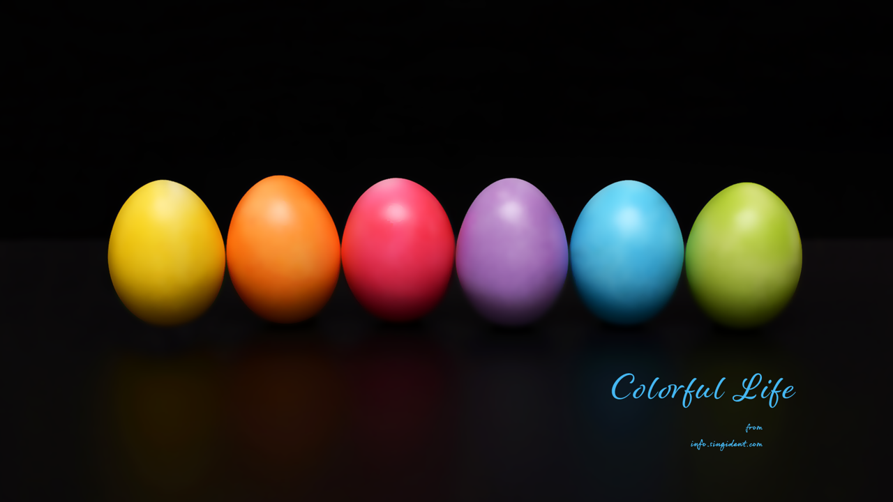 14 유광 컬러 계란 검정배경 C - Colorful Life 부활절계란배경화면