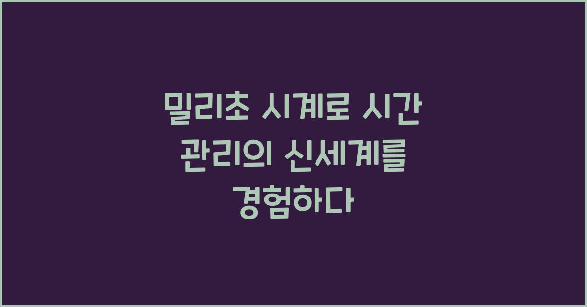 밀리초 시계