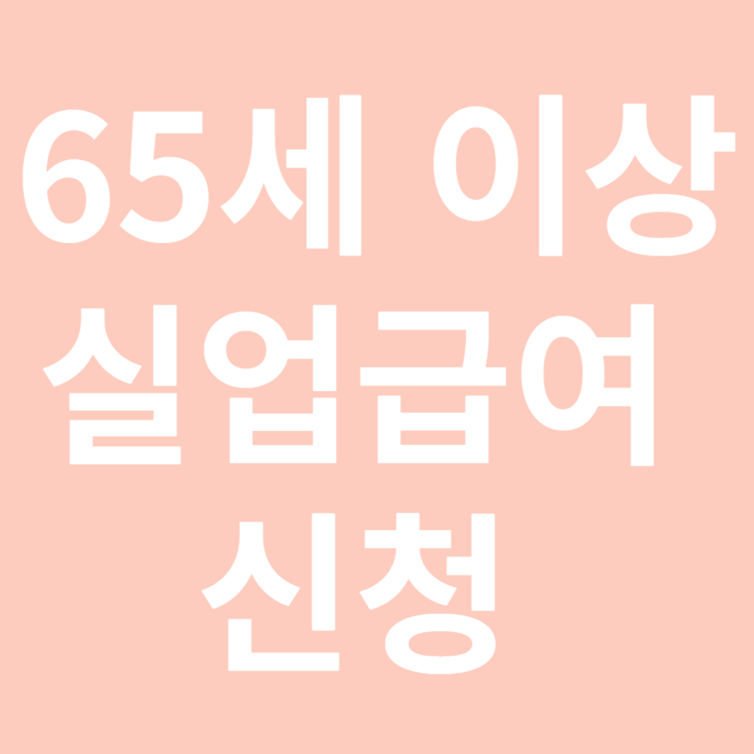 65세 이상 노령 실업급여 신청 대상 지급액