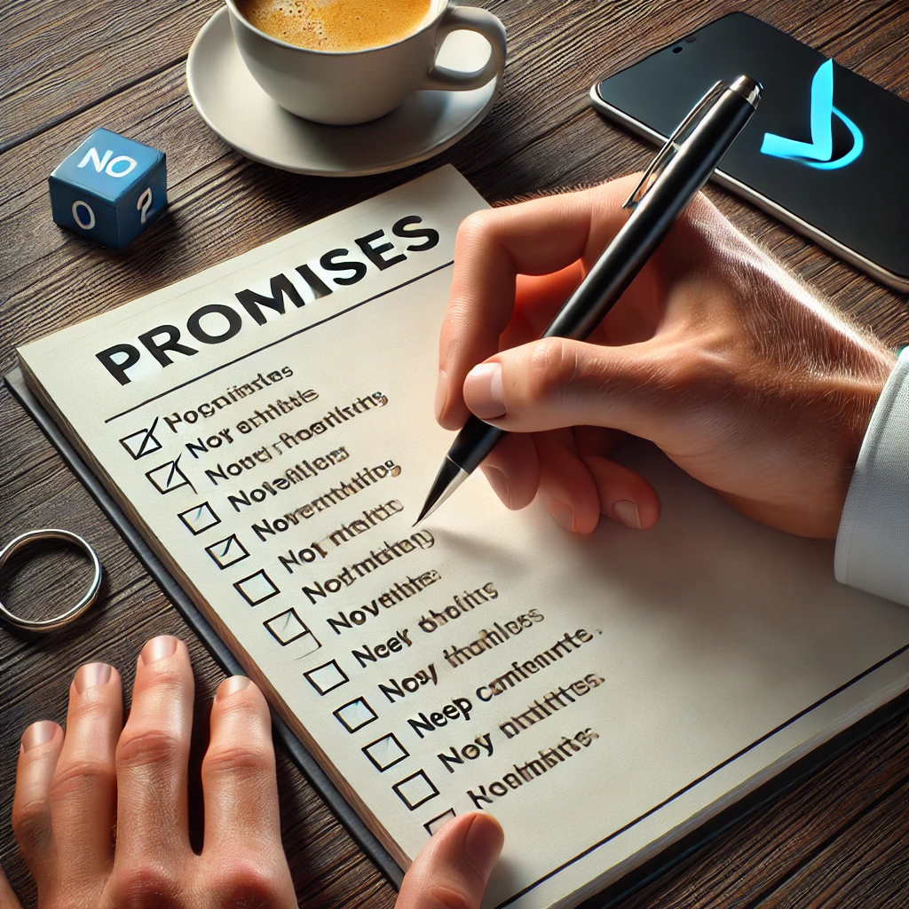 약속 목록을 작성하는 사람의 모습