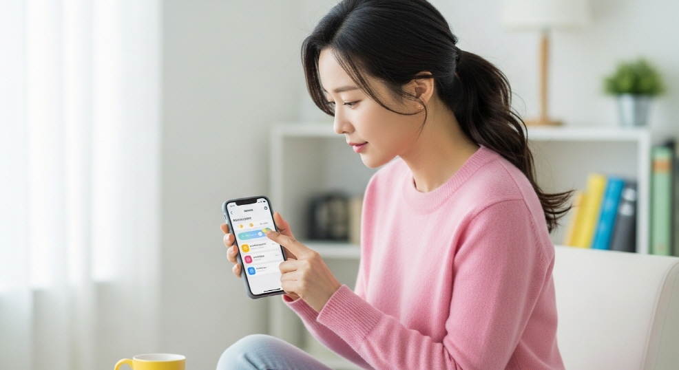 알람 앱에서 신청 알림을 설정하는 모습