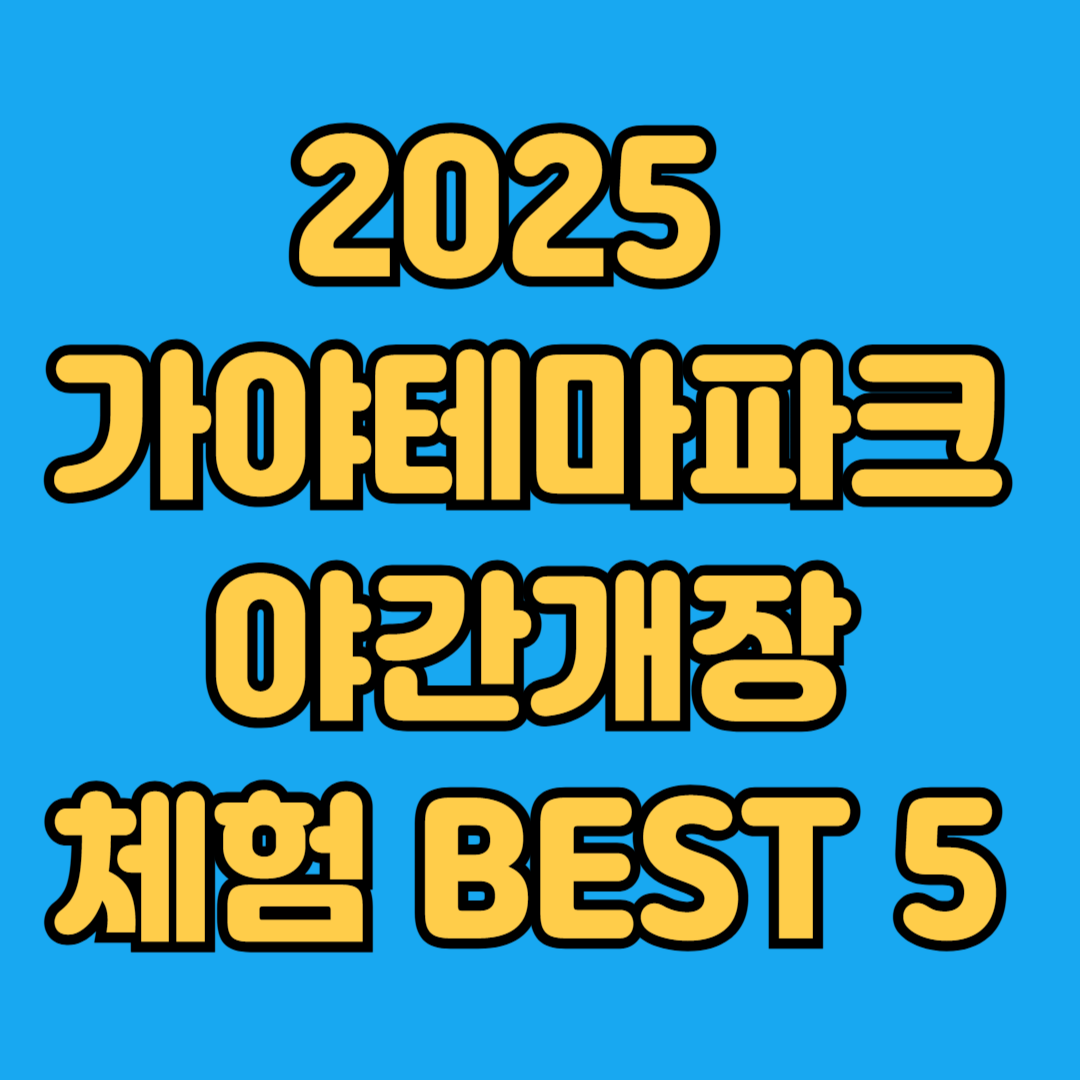 2025 가야테마파크 야간개장 체험 BEST 5