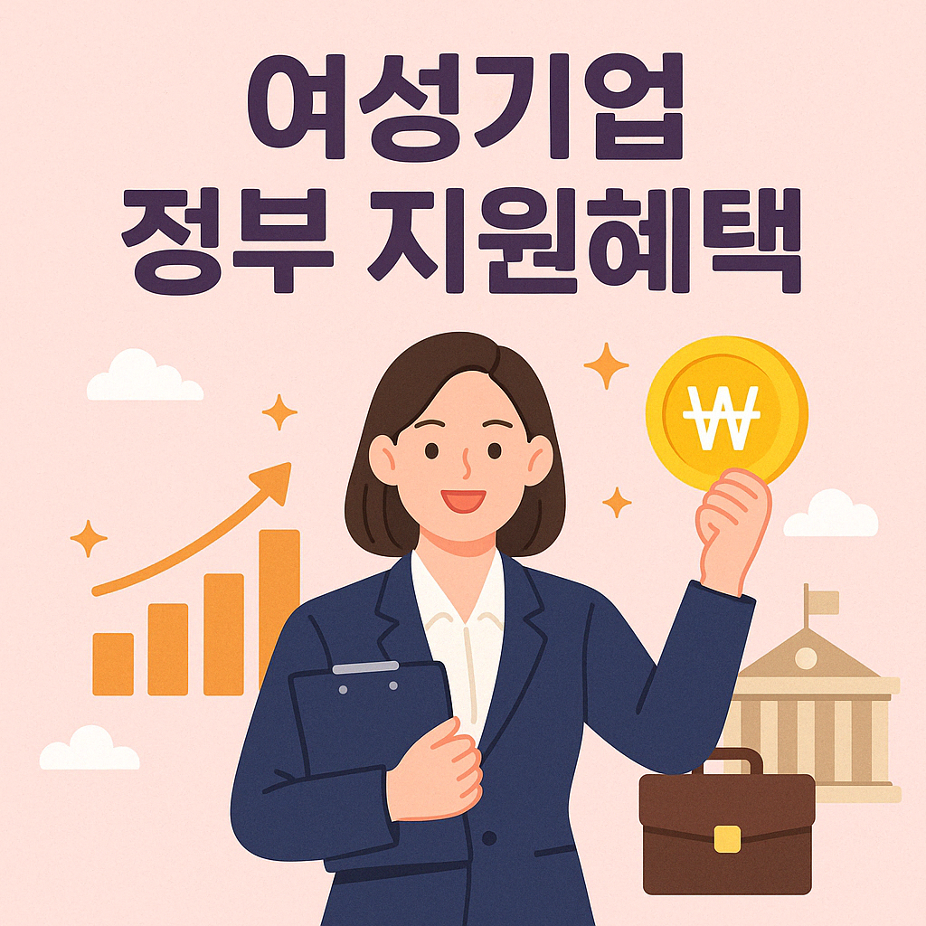 여성기업 정부지원혜택 문구와 관련 이미지