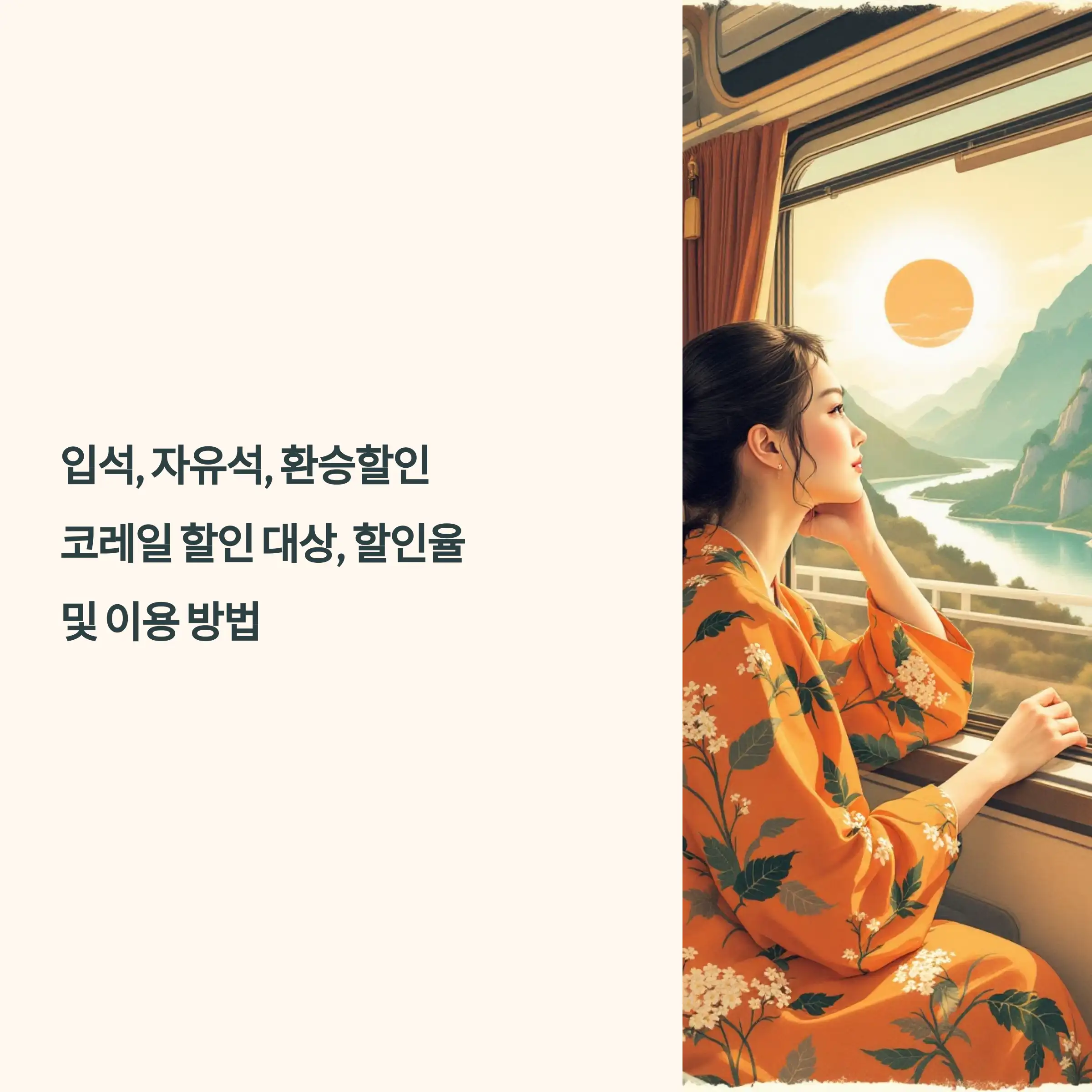 입석, 자유석, 환승할인 코레일 할인 대상, 할인율 및 이용 방법