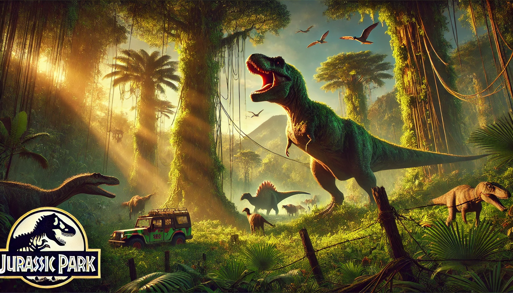 쥬라기 공원 시리즈를 떠올릴수 있는 이미지