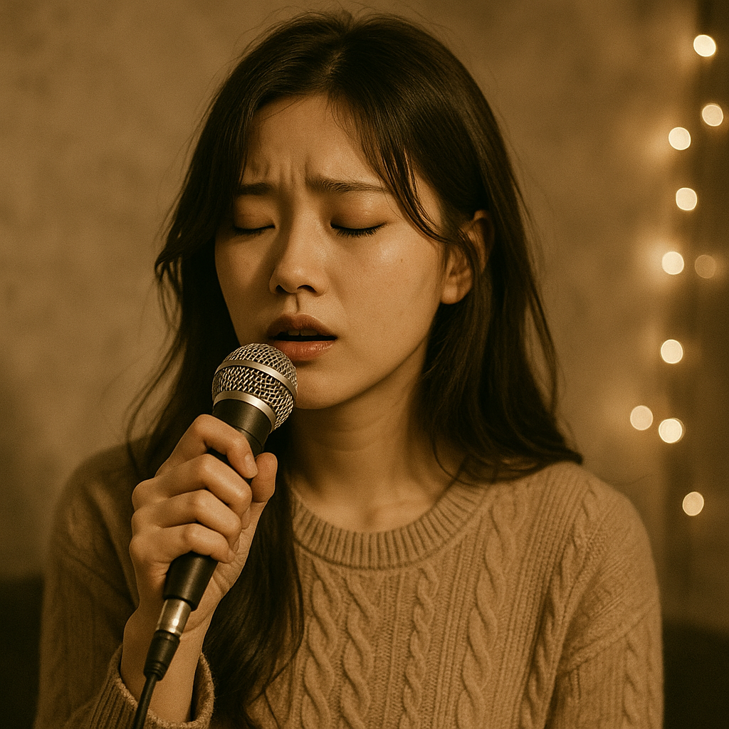 노래하고 있는 여자 이미지