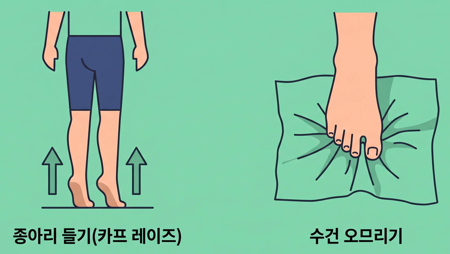 족저근막염 완화 운동 7가지