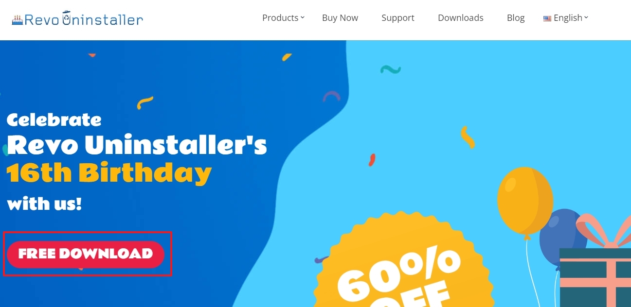 Revo Uninstaller 무료 다운로드 페이지